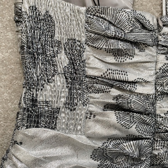 Silver, ruched mini Zara dress - Picture 7 of 9